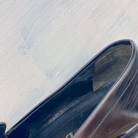 Vintage Prada 1990s Black Patent Square Toe Loafers - Picture 10 of 11